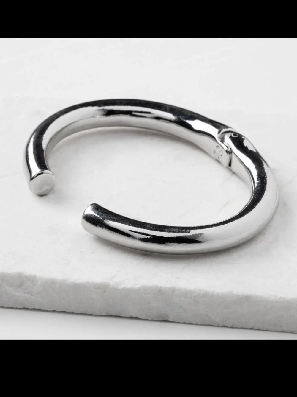 Plunder DesignJewelry Kadence Silver Hinged Cuff Bangle Bracelet NWOT